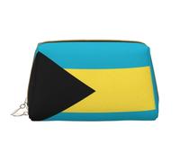 WHJYCC Flag of the Bahamas Cosmetic Bag, Large Waterproof Leather Cosmetic Bag, Portable Toiletry Bag for Women with Zipper, Travel Essentials, White, One Size