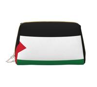 WHJYCC Flag of the State of Palestine Cosmetic Bag, Large Waterproof Leather Cosmetic Bag, Portable Toiletry Bag for Women with Zipper, Travel Essentials, White, One Size