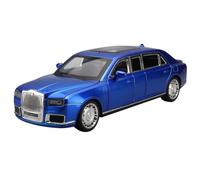 WHJYCC For 1/24 Aurus Senat Alloy Luxury Sedan Model, High-Simulation Sound And Light Die-Cast Metal Bulletproof Car Ornament(Bule)