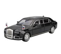 WHJYCC For 1/24 Aurus Senat Alloy Luxury Sedan Model, High-Simulation Sound And Light Die-Cast Metal Bulletproof Car Ornament(Black president car)
