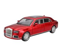 WHJYCC For 1/24 Aurus Senat Alloy Luxury Sedan Model, High-Simulation Sound And Light Die-Cast Metal Bulletproof Car Ornament(Red)