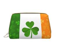 WHJYCC irish flag Cosmetic Bag, Large Waterproof Leather Cosmetic Bag, Portable Toiletry Bag for Women with Zipper, Travel Essentials, White, One Size
