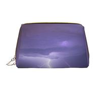 WHJYCC Lightning Storm Cosmetic Bag, Large Waterproof Leather Cosmetic Bag, Portable Toiletry Bag for Women with Zipper, Travel Essentials, White, One Size