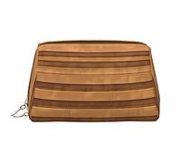 WHJYCC Original wood color texture Cosmetic Bag, Large Waterproof Leather Cosmetic Bag, Portable Toiletry Bag for Women with Zipper, Travel Essentials, White, One Size