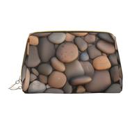 WHJYCC Pebbles in the beach Cosmetic Bag, Large Waterproof Leather Cosmetic Bag, Portable Toiletry Bag for Women with Zipper, Travel Essentials, White, One Size