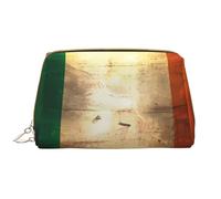 WHJYCC Retro Irish flag Cosmetic Bag, Large Waterproof Leather Cosmetic Bag, Portable Toiletry Bag for Women with Zipper, Travel Essentials, White, One Size