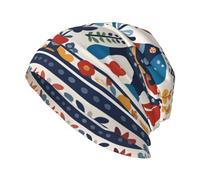 WHJYYXDE Adult Fashion Knit Hat - Stylish and Comfortable Beanie for All Seasons Swedish Dala Horse Folk Pattern Black