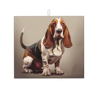 WHJYYXDE Basset Hound Pattern Quality Drying Mat for Kitchen The Middle is Made of Composite Sponge Reversible