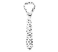 WHJYYXDE Black And White Polka Dot Pattern Men's Necktie Silk Good vertical sense Suitable for daily business gatherings, Black, One Size