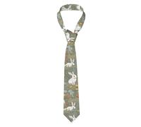 WHJYYXDE Bunny Rabbit Prints Men's Necktie Silk Good vertical sense Suitable for daily business gatherings, Black, One Size