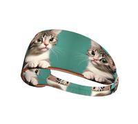 WHJYYXDE Elastic Exercise Headband - Soft, Breathable, and Quick-Drying Athletic Hairband for Men, Women A Curious cat Printing