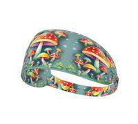 WHJYYXDE Elastic Exercise Headband - Soft, Breathable, and Quick-Drying Athletic Hairband for Men, Women Cute Colored Mushrooms Prints
