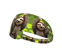 WHJYYXDE Elastic Exercise Headband - Soft, Breathable, and Quick-Drying Athletic Hairband for Men, Women Cute Sloth Printed