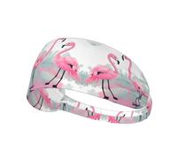 WHJYYXDE Elastic Exercise Headband - Soft, Breathable, and Quick-Drying Athletic Hairband for Men, Women Pink Flamingo Prints