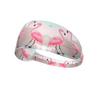 WHJYYXDE Elastic Exercise Headband - Soft, Breathable, and Quick-Drying Athletic Hairband for Men, Women Love Flamingo Prints