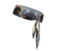 WHJYYXDE Fierce Grizzly Bears Pattern Sports Head Tie for Men & Women Moisture Wicking Athletic for Gym,Yoga, Football