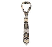 WHJYYXDE fire Skull Pattern Quality Men's Necktie Silk Good vertical sense Suitable for daily business