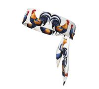 WHJYYXDE French Roosters Prints Sports Head Tie for Men & Women Moisture Wicking Athletic for Gym,Yoga, Football