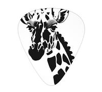 WHJYYXDE Guitar Picks 12 Pieces - Comfortable Hand Feel, Smooth Edges, Wear-Resistant ABS Material Black and white giraffe Printing