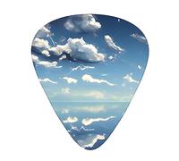 WHJYYXDE Guitar Picks 12 Pieces - Comfortable Hand Feel, Smooth Edges, Wear-Resistant ABS Material Blue sky and white clouds Printed