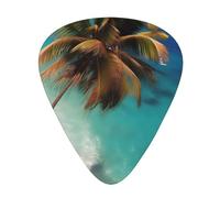 WHJYYXDE Guitar Picks 12 Pieces - Comfortable Hand Feel, Smooth Edges, Wear-Resistant ABS Material Caribbean Islands Prints