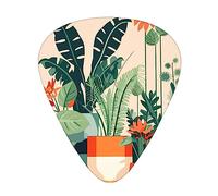 WHJYYXDE Guitar Picks 12 Pieces - Comfortable Hand Feel, Smooth Edges, Wear-Resistant ABS Material Cartoon small green plant Printed