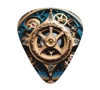 WHJYYXDE Guitar Picks 12 Pieces - Comfortable Hand Feel, Smooth Edges, Wear-Resistant ABS Material Cool Steampunk Gears Pattern
