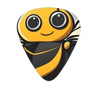 WHJYYXDE Guitar Picks 12 Pieces - Comfortable Hand Feel, Smooth Edges, Wear-Resistant ABS Material Cute yellow bee Pattern