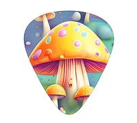 WHJYYXDE Guitar Picks 12 Pieces - Comfortable Hand Feel, Smooth Edges, Wear-Resistant ABS Material Fantasy Dream Mushroom Pattern