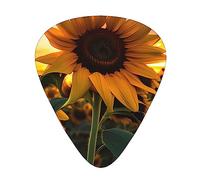 WHJYYXDE Guitar Picks 12 Pieces - Comfortable Hand Feel, Smooth Edges, Wear-Resistant ABS Material Farm Sunflower Printed