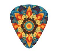 WHJYYXDE Guitar Picks 12 Pieces - Comfortable Hand Feel, Smooth Edges, Wear-Resistant ABS Material Kaleidoscope Mandala Printed
