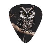 WHJYYXDE Guitar Picks 12 Pieces - Comfortable Hand Feel, Smooth Edges, Wear-Resistant ABS Material Late Night Owl Printed