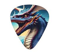 WHJYYXDE Guitar Picks 12 Pieces - Comfortable Hand Feel, Smooth Edges, Wear-Resistant ABS Material Roaring Dragon Pattern
