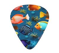 WHJYYXDE Guitar Picks 12 Pieces - Comfortable Hand Feel, Smooth Edges, Wear-Resistant ABS Material Submarine reef fish Printed
