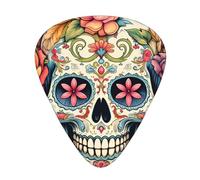 WHJYYXDE Guitar Picks 12 Pieces - Comfortable Hand Feel, Smooth Edges, Wear-Resistant ABS Material Sugar Skull Print Printed