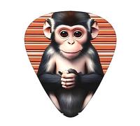 WHJYYXDE Guitar Picks 12 Pieces - Smooth Edges, Variety of Thicknesses for Different Tones - Suitable for Guitars, Ukuleles, and More The silent monkey Pattern