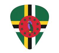 WHJYYXDE Guitar Picks 12 Pieces - Smooth Edges, Variety of Thicknesses for Different Tones - Suitable for Guitars, Ukuleles, and More Flag of the Commonwealth of Dominica Pattern