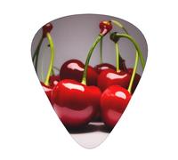 WHJYYXDE Guitar Picks 12 Pieces - Smooth Edges, Variety of Thicknesses for Different Tones - Suitable for Guitars, Ukuleles, and More Chilean cherries Prints