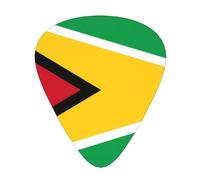 WHJYYXDE Guitar Picks 12 Pieces - Smooth Edges, Variety of Thicknesses for Different Tones - Suitable for Guitars, Ukuleles, and More Flag of Guyana Pattern