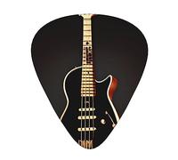 WHJYYXDE Guitar Picks 12 Pieces - Smooth Edges, Variety of Thicknesses for Different Tones - Suitable for Guitars, Ukuleles, and More Black Guitar Prints
