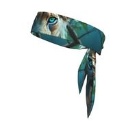 WHJYYXDE Lioness with Blue Green Eyes Pattern Sports Head Tie for Men & Women Moisture Wicking Athletic for Gym,Yoga, Football