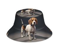 WHJYYXDE ovely Pet Dog Beagle Prints aldult Reflective Bucket Hat Double-Sided Printed Bucket hat for Men and Women Black, Black, One size