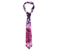WHJYYXDE Pink and Purple Floral Pattern Quality Men's Necktie Silk Good vertical sense Suitable for daily business