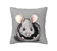 WHJYYXDE Quality Four Seasons Universal Pillowcase 12"x12" Sofa fabric square waist pillow cover, square cushion cover Grey rat Pattern