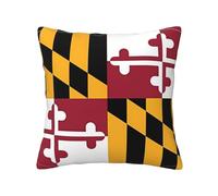 WHJYYXDE Quality Four Seasons Universal Pillowcase 16"x16" Sofa fabric square waist pillow cover, square cushion cover Flag of Maryland Prints