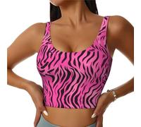 WHJYYXDE Quality Women's Sports Bra Elastic Sports Vest Yoga Tank Top Tops Shirts Quick Soft Zebra Tiger Leopard Pink Pattern M