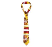 WHJYYXDE Spain Flag Pattern Quality Men's Necktie Silk Good vertical sense Suitable for daily business