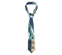 WHJYYXDE Statue of Liberty Pattern Quality Men's Necktie Silk Good vertical sense Suitable for daily business