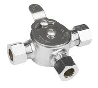 WHK Water Mixing Valve Hot Cold Water Mixer, Inlets and Outlet is 3/8"Inch by Compression Connection on Sink to Adjust Water Tempture(Lead-Free Brass)