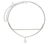 WHL Alexanders Belly Chain Double-Layer Water Drop Waist Chain Navel Chain with Rhinestone Pendant Beach Body Chain Suitable Accessories for Women Waist Chain